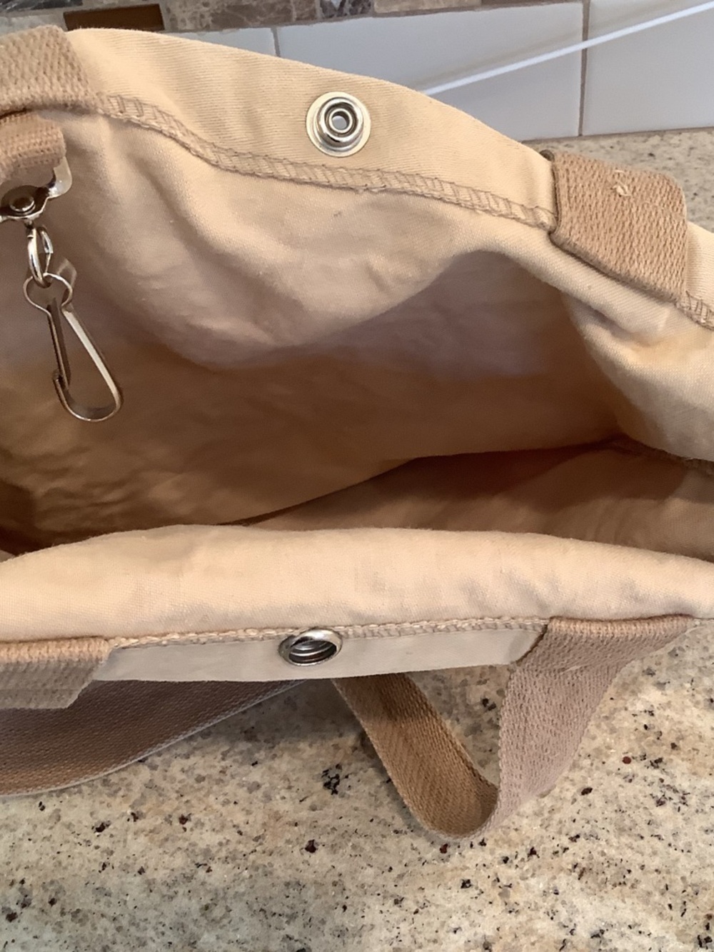 Ziggy Canvas Bathtub 1970’s Tote Bag - Beige/Tan Snap Close - Picture 7 of 9